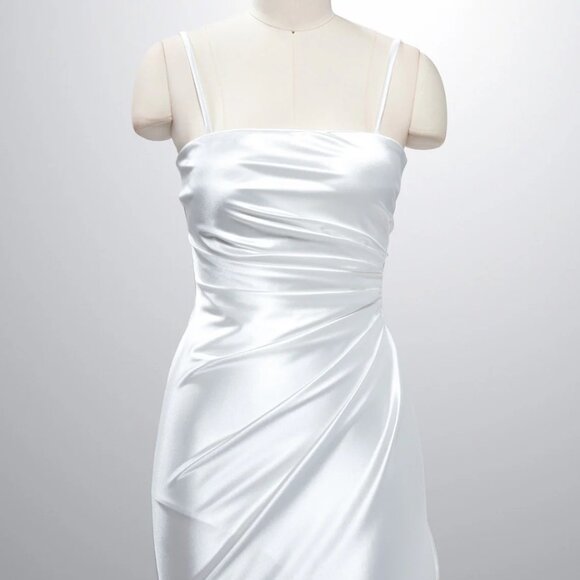 New Short Solid Cocktail Dress w/ Straight Across Neck & Zipper Back TR D715 - Picture 1 of 8